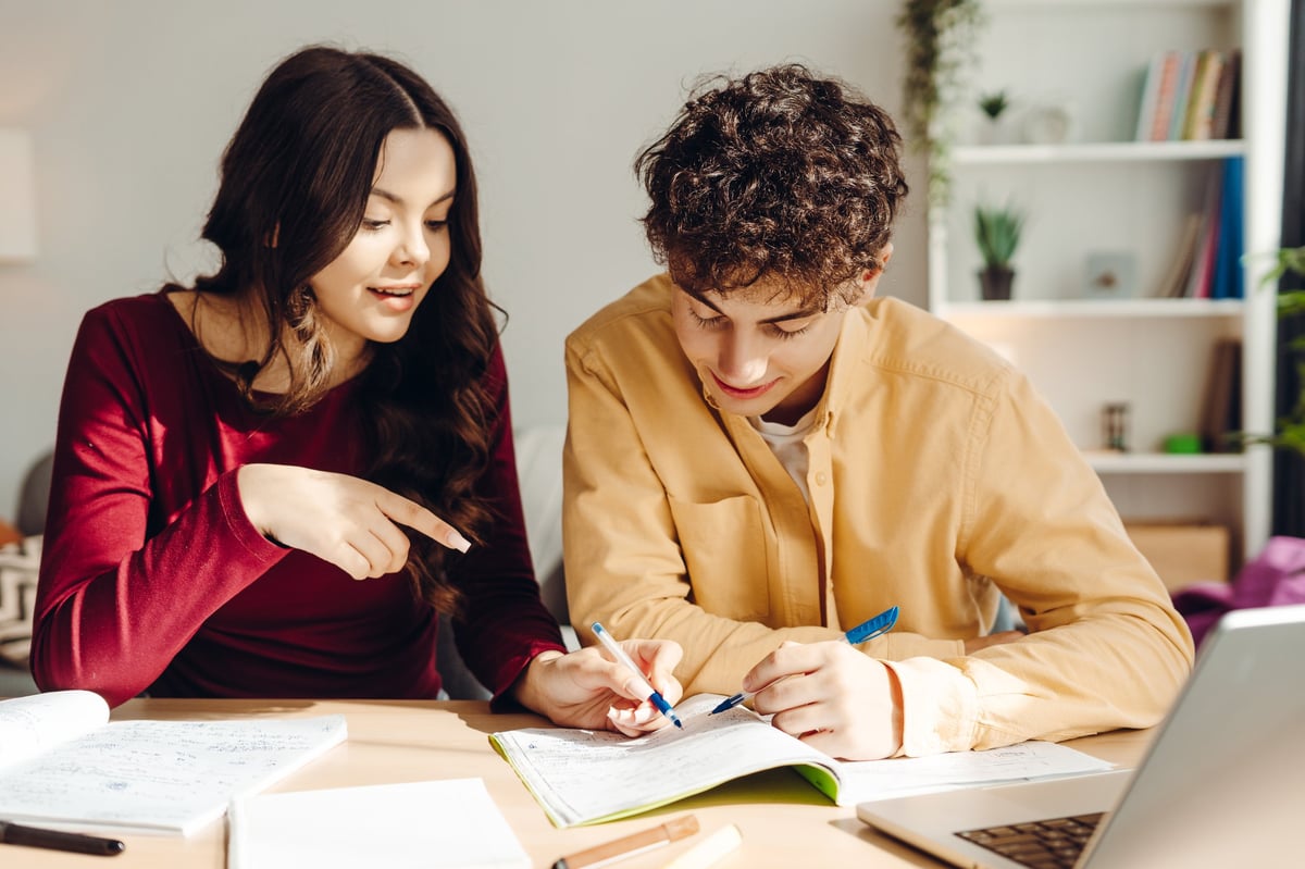 Students studying together